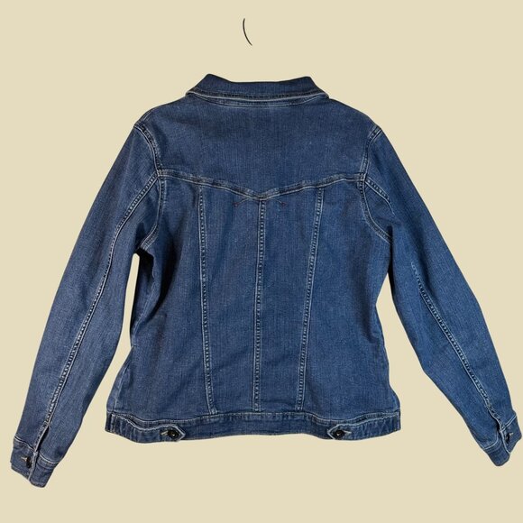 Wrangler Authentics Women's Denim Jacket XL Blue Double Denim Chic Rodeo Earthy - Picture 3 of 13